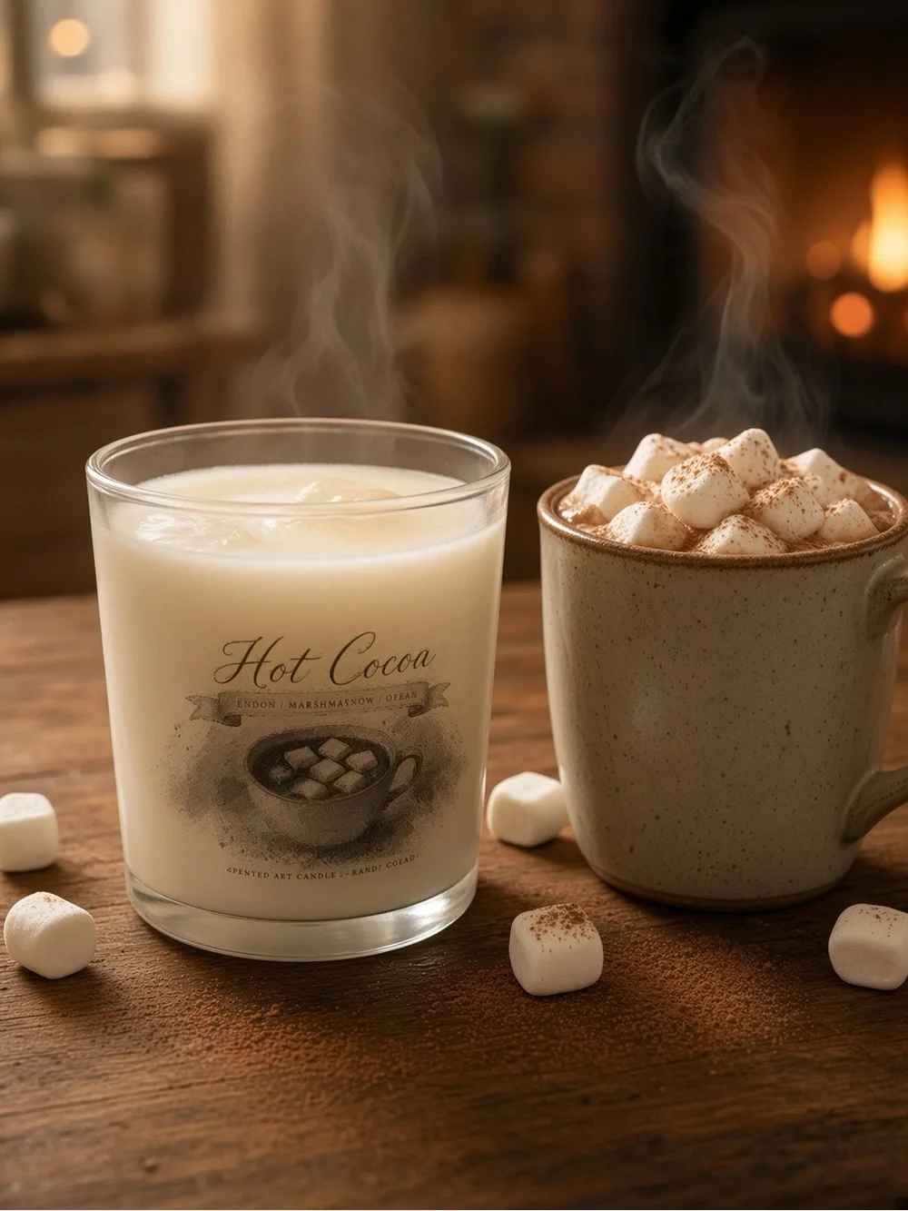 9oz Hot Cocoa Soy Candle | Hand Poured | Cocoa Marshmallow Cream